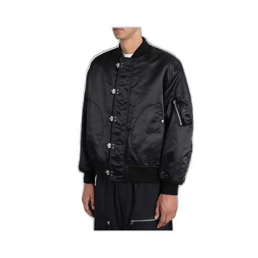 Comme Des GarÇOns Homme Satin Button-Detailed Bomber Jacket