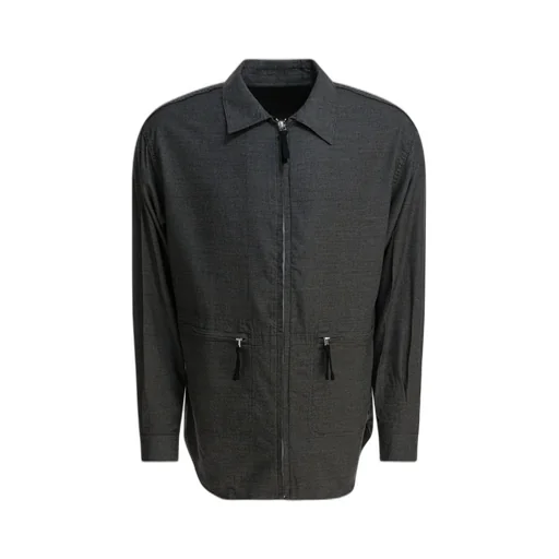 Comme Des GarÇOns Homme Flannel Checked Zipped Overshirt