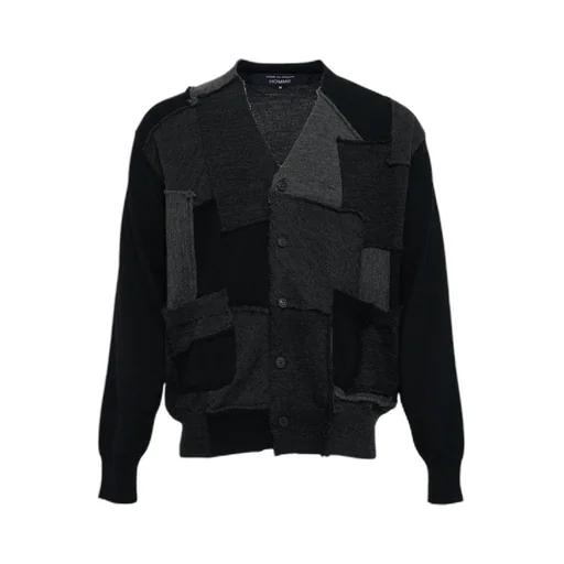 Comme Des GarÇOns Homme V-Neck Patchwork Cardigan