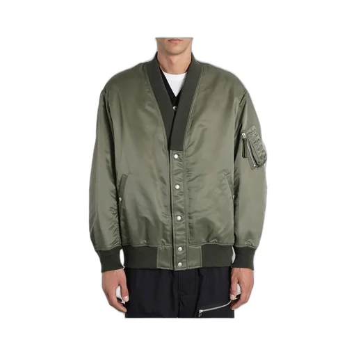Comme Des GarÇOns Homme V-Neck Satin Bomber Jacket