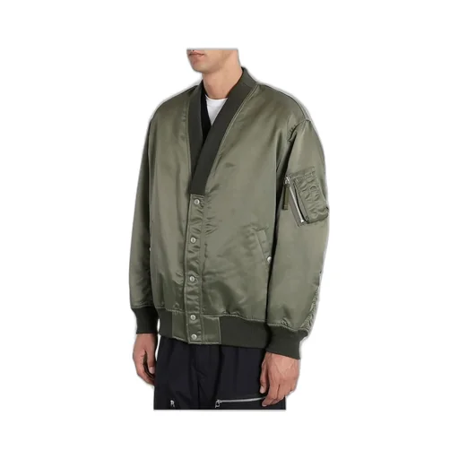 Comme Des GarÇOns Homme V-Neck Satin Bomber Jacket