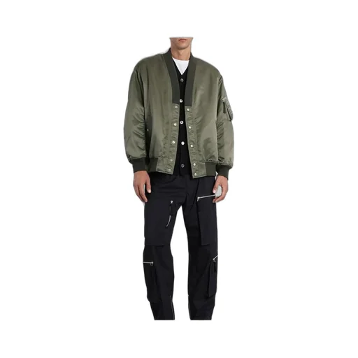 Comme Des GarÇOns Homme V-Neck Satin Bomber Jacket