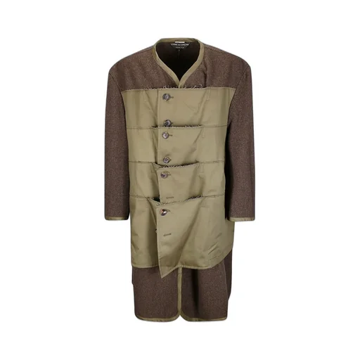 Comme Des GarÇOns Homme Plus Button-Up Panelled Padded Coat