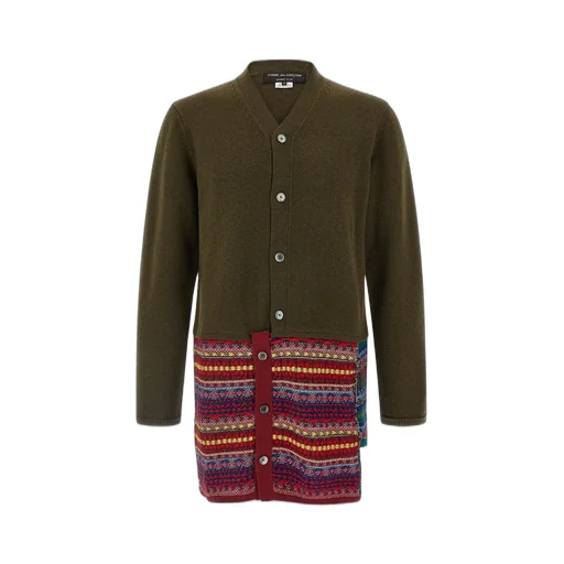 Comme Des GarÇOns Homme Plus Jacquard Insert Knit Cardigan