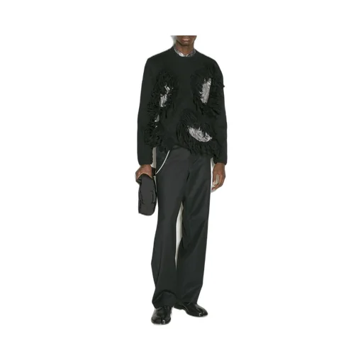 Comme Des GarÇOns Homme Plus Tassel Detailed Crewneck Jumper