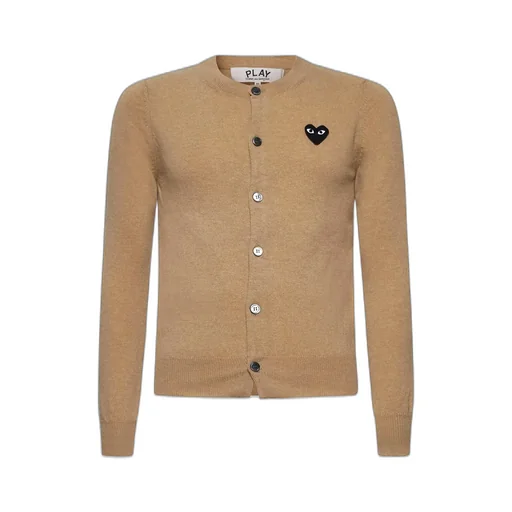 Comme Des GarÇOns Play Heart Patch Crewneck Cardigan