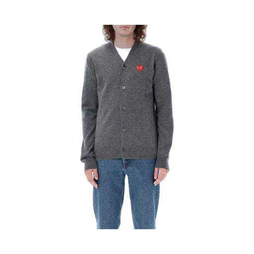 Comme Des GarÇOns Play Iconic Patch Buttoned Cardigan