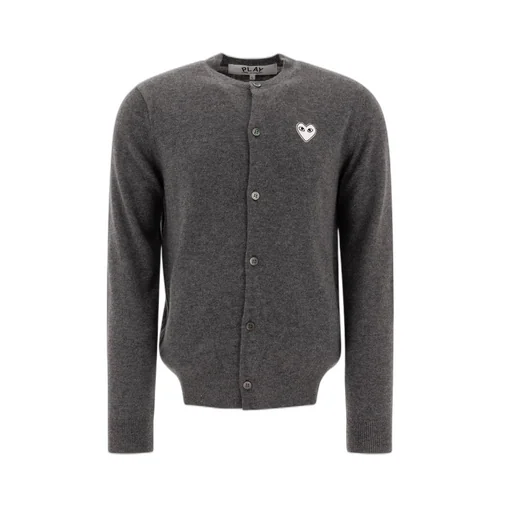 Comme Des GarÇOns Play Heart-Applique Crewneck Cardigan