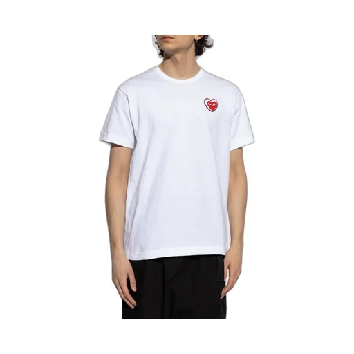 Comme Des GarÇOns Play Logo Printed Embellished T-Shirt