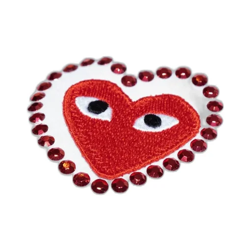 Comme Des GarÇOns Play Logo Printed Embellished T-Shirt