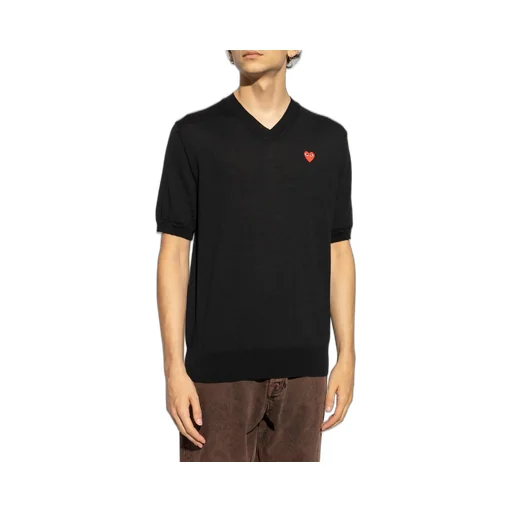 Comme Des GarÇOns Play V-Neck Short Sleeved Jumper