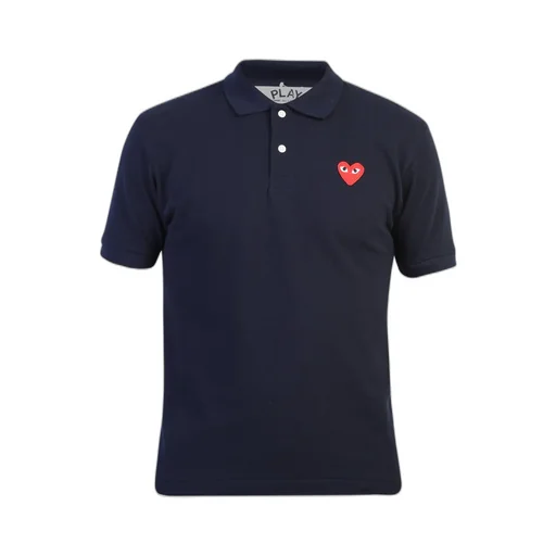 Comme Des GarÇOns Play Heart Logo Embroidered Short-Sleeved Polo Shirt