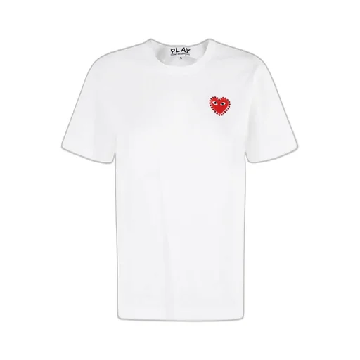 Comme Des GarÇOns Play Logo Printed Embellished T-Shirt