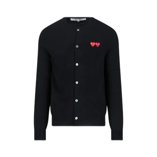 Comme Des GarÇOns Play Crewneck Knitted Cardigan