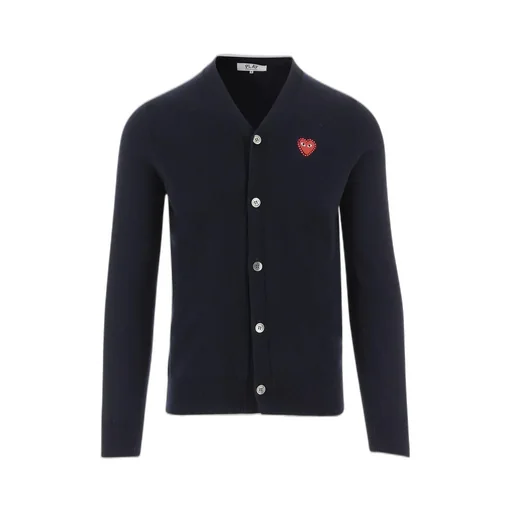 Comme Des GarÇOns Play Logo-Patch Knitted Cardigan