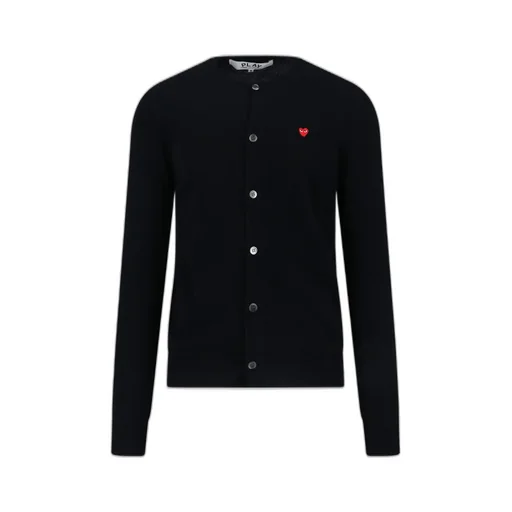 Comme Des Garcons Play Small Heart Patch Knitted Cardigan