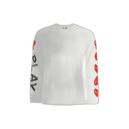Comme Des GarÇOns Play Logo Printed Long Sleeved T-Shirt