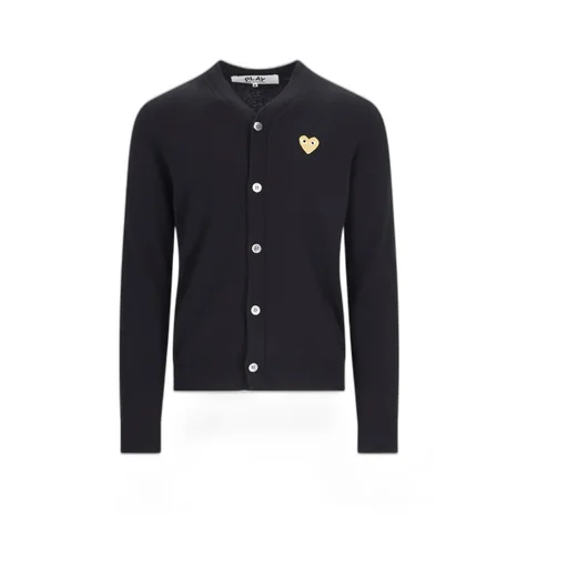 Comme Des GarÇOns Play Logo Patch Knitted Cardigan