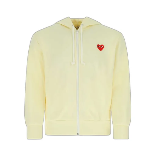 Comme Des GarÇOns Play Heart Logo Embroidered Zip-Up Hoodie