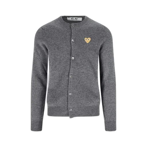Comme Des GarÇOns Play Logo Patch Knitted Cardigan