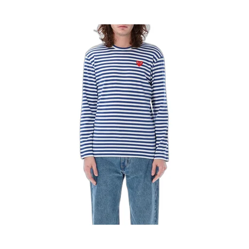 Comme Des GarÇOns Play Iconic Patch Striped T-Shirt