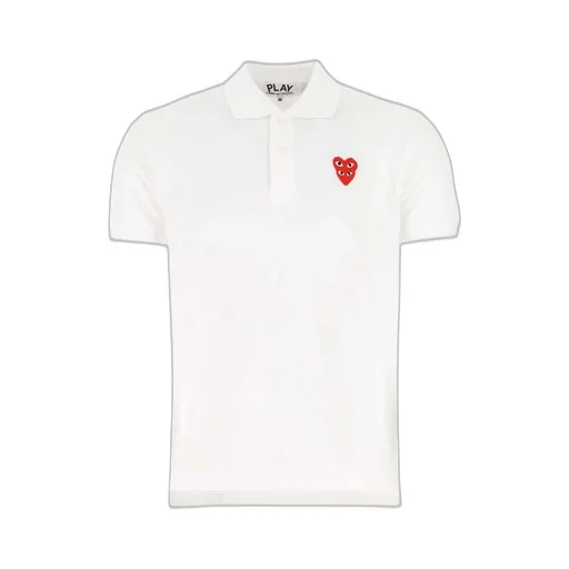Comme Des GarÇOns Play Double Heart Logo Patch Polo Shirt