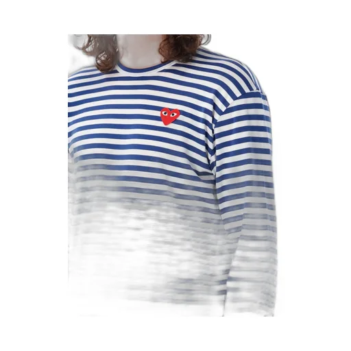 Comme Des GarÇOns Play Iconic Patch Striped T-Shirt