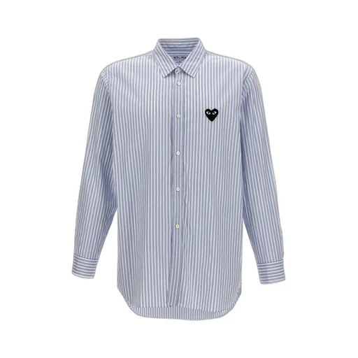 Comme Des GarÇOns Play Logo Patch Striped Shirt