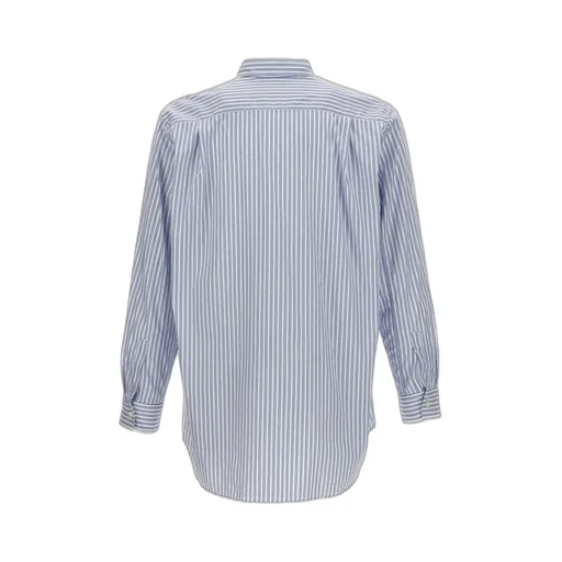 Comme Des GarÇOns Play Logo Patch Striped Shirt