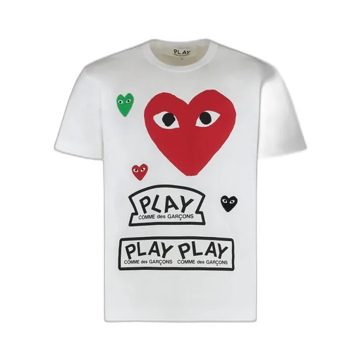 Comme Des GarÇOns Play Signature Heart Printed T-Shirt