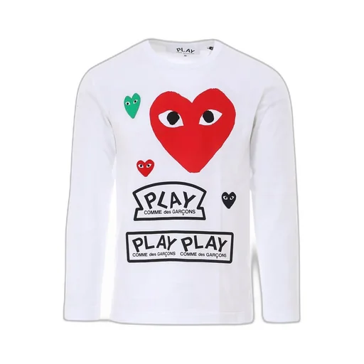 Comme Des GarÇOns Play Multi Logo Long Sleeved T-Shirt
