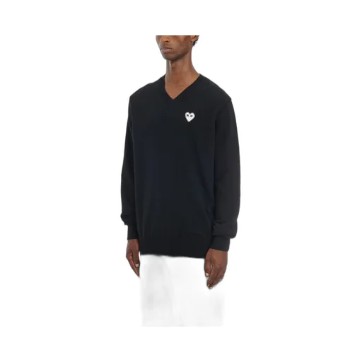 Comme Des GarÇOns Play Heart-Patch V-Neck Jumper