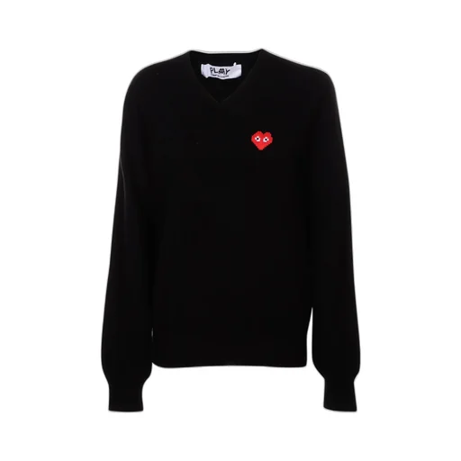 Comme Des GarÇOns Play V-Neck Long-Sleeved Jumper