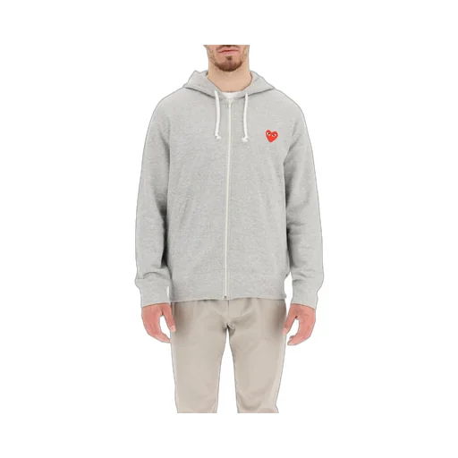 Comme Des GarÇOns Play Heart Patch Zipped Hoodie