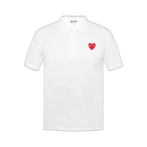 Comme Des GarÇOns Play Heart Logo Embroidered Short-Sleeved Polo Shirt