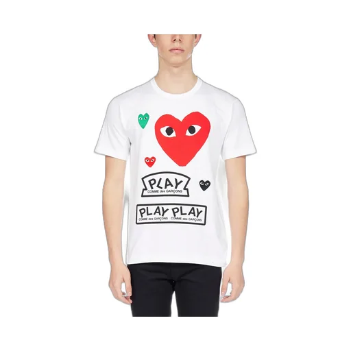 Comme Des GarÇOns Play Multi Logo T-Shirt