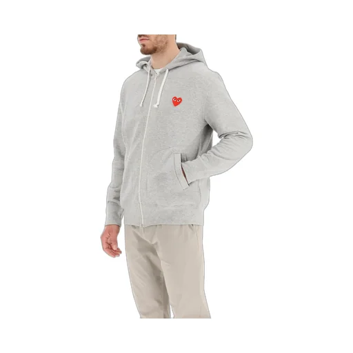 Comme Des GarÇOns Play Heart Patch Zipped Hoodie