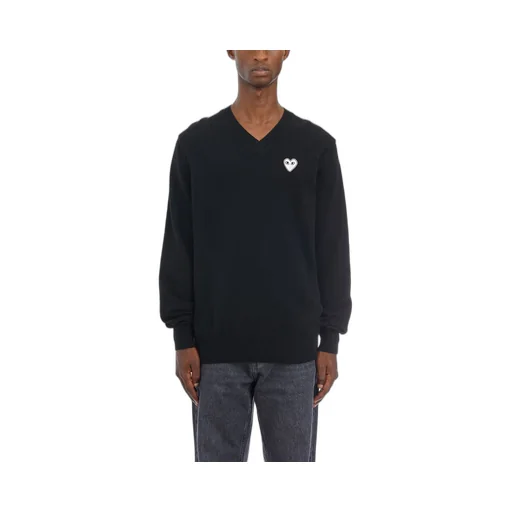 Comme Des GarÇOns Play Heart-Patch V-Neck Jumper