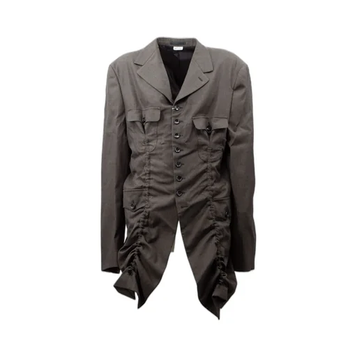 Comme Des GarÇOns Shirt Ruched Buttoned Gabardine Jacket