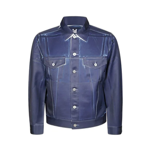 Comme Des GarÇOns Shirt Buttoned Denim Printed Jacket
