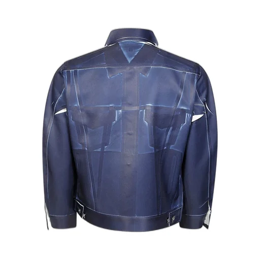 Comme Des GarÇOns Shirt Buttoned Denim Printed Jacket