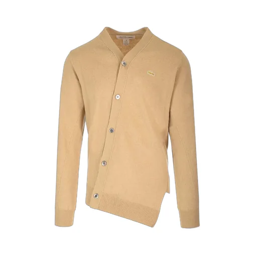 Comme Des GarÇOns Shirt X Lacoste Asymmetric-Hem Buttoned Cardigan