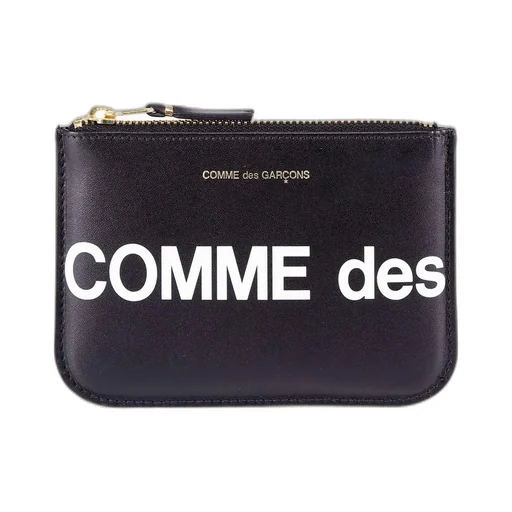 Comme Des GarÇOns Wallet Logo Printed Zip-Up Small Clutch Bag