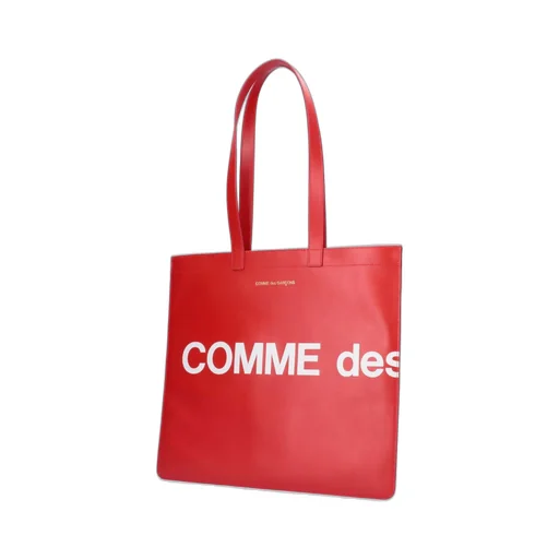 Comme Des GarÇOns Wallet Huge Logo Printed Tote Bag
