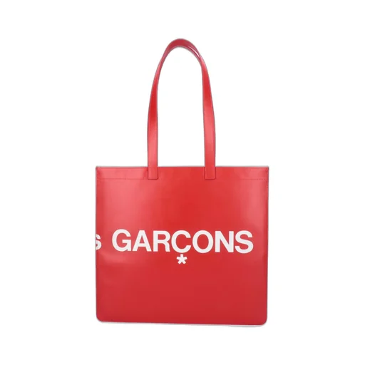 Comme Des GarÇOns Wallet Huge Logo Printed Tote Bag