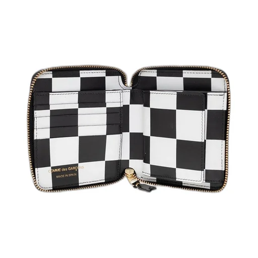 Comme Des GarÇOns Wallet Patent Checkered Zipped Wallet