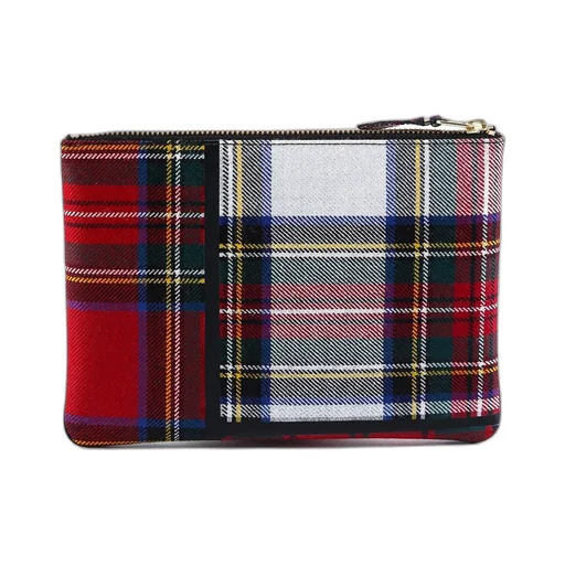 Comme Des GarÇOns Wallet Checked Patchwork Clutch Bag