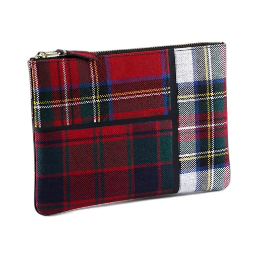 Comme Des GarÇOns Wallet Checked Patchwork Clutch Bag