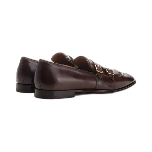 Corvari Double-Buckle Fringed Loafers