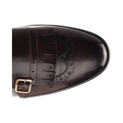 Corvari Double-Buckle Fringed Loafers